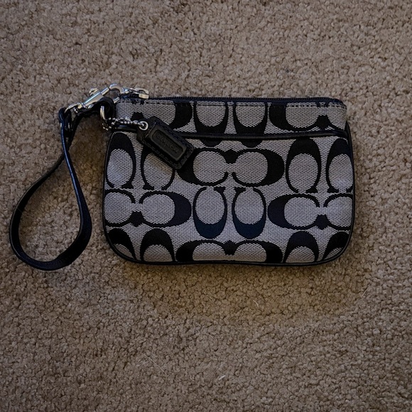 Coach Black and Gray Wristlet EUC - Picture 1 of 4
